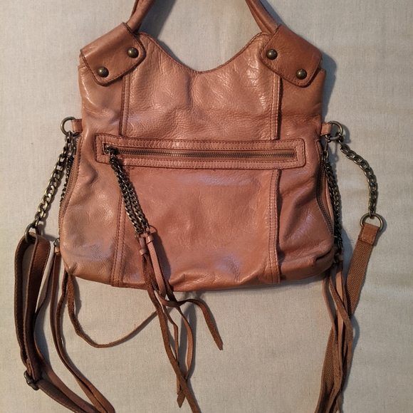 Lucky Brand Camel Handbag Shoulder Bag Tassels - Picture 3 of 5